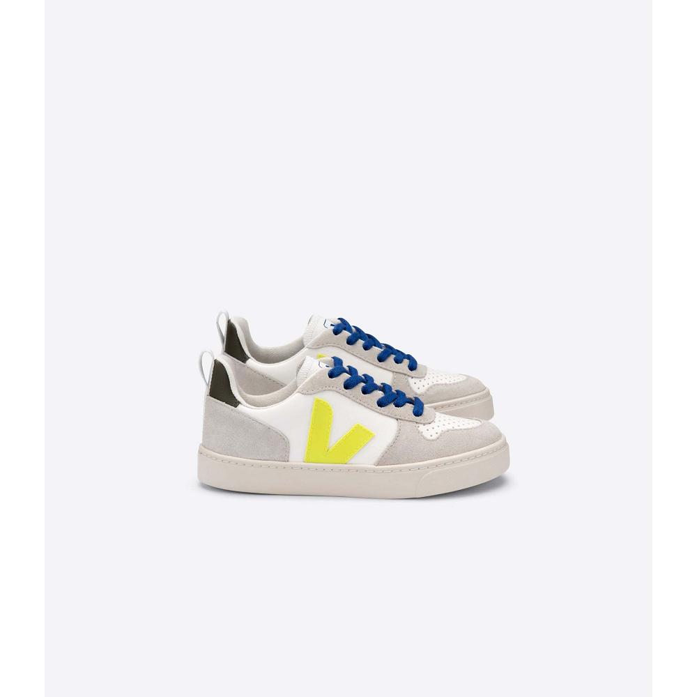 Kids\' Veja V-10 BONTON Sneakers White/Blue | SG 839YXF